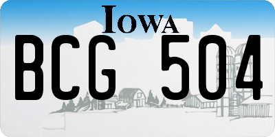 IA license plate BCG504