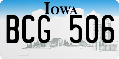 IA license plate BCG506