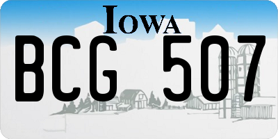 IA license plate BCG507