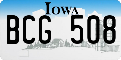 IA license plate BCG508