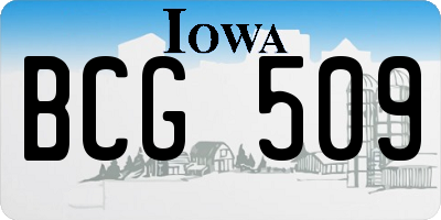 IA license plate BCG509