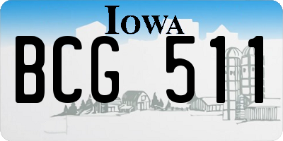 IA license plate BCG511