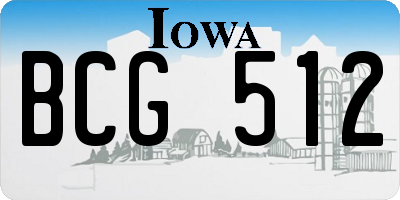 IA license plate BCG512