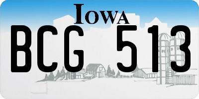 IA license plate BCG513