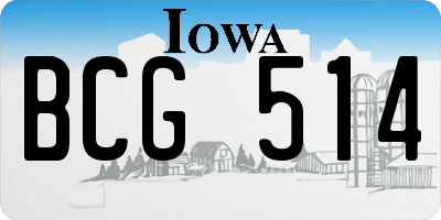 IA license plate BCG514