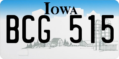 IA license plate BCG515