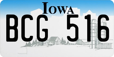 IA license plate BCG516