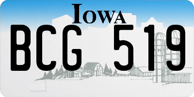 IA license plate BCG519