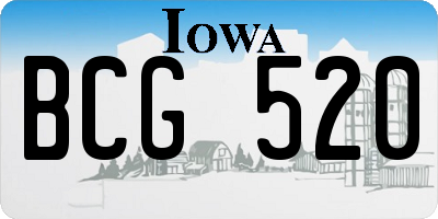 IA license plate BCG520
