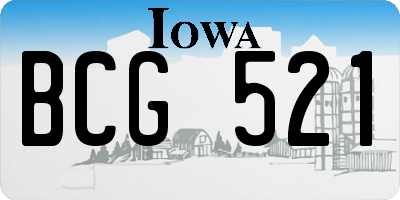 IA license plate BCG521