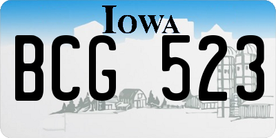 IA license plate BCG523