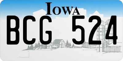 IA license plate BCG524