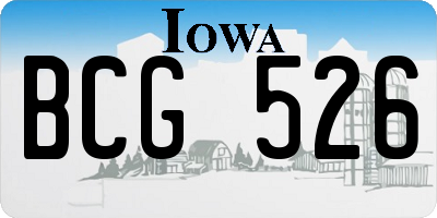 IA license plate BCG526