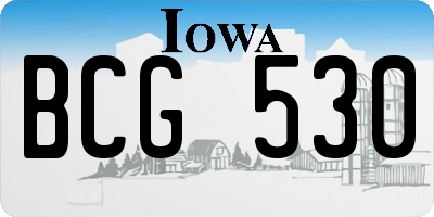 IA license plate BCG530