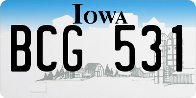 IA license plate BCG531