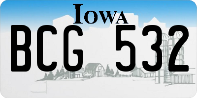 IA license plate BCG532