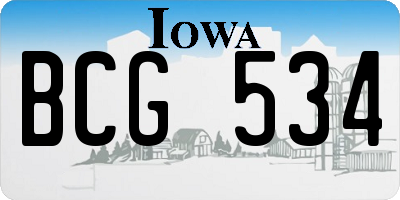 IA license plate BCG534
