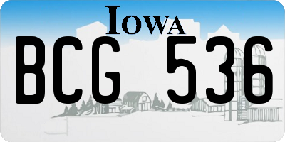 IA license plate BCG536