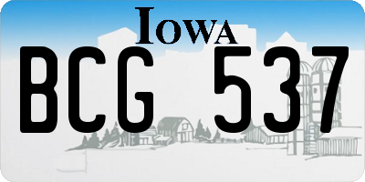 IA license plate BCG537