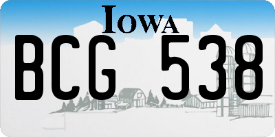 IA license plate BCG538