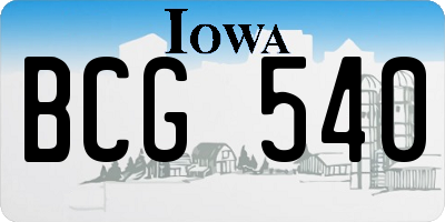 IA license plate BCG540
