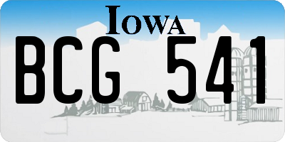 IA license plate BCG541
