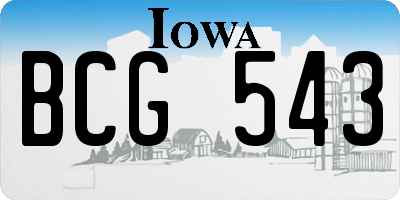 IA license plate BCG543