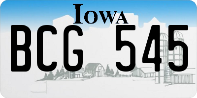 IA license plate BCG545