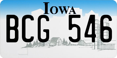 IA license plate BCG546