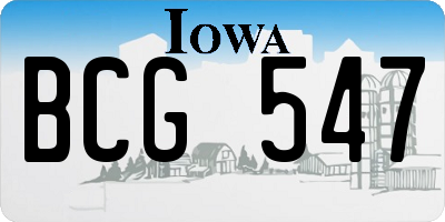 IA license plate BCG547