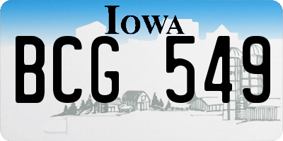 IA license plate BCG549