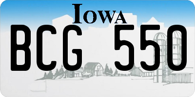 IA license plate BCG550