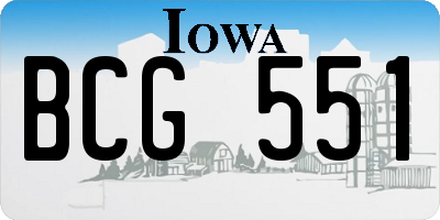 IA license plate BCG551