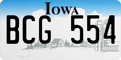 IA license plate BCG554