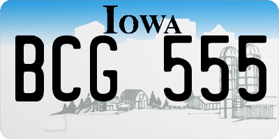 IA license plate BCG555