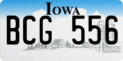 IA license plate BCG556