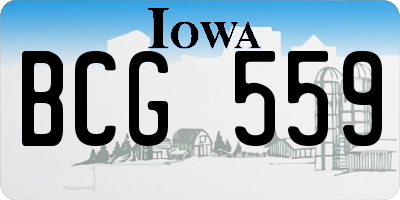 IA license plate BCG559