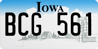 IA license plate BCG561