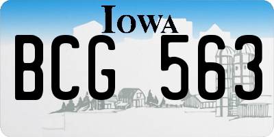 IA license plate BCG563
