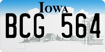 IA license plate BCG564