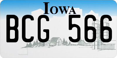 IA license plate BCG566
