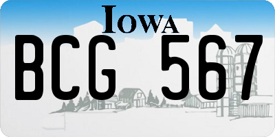 IA license plate BCG567