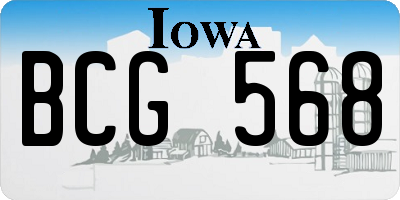 IA license plate BCG568