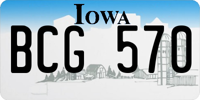 IA license plate BCG570