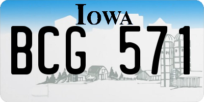IA license plate BCG571