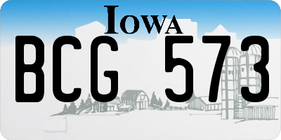 IA license plate BCG573