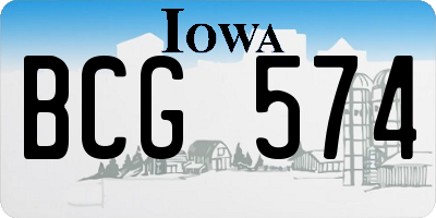 IA license plate BCG574