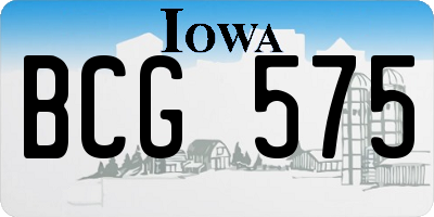 IA license plate BCG575