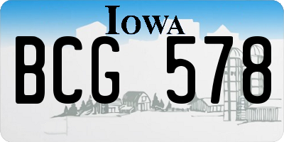 IA license plate BCG578