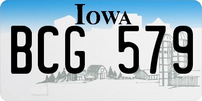 IA license plate BCG579
